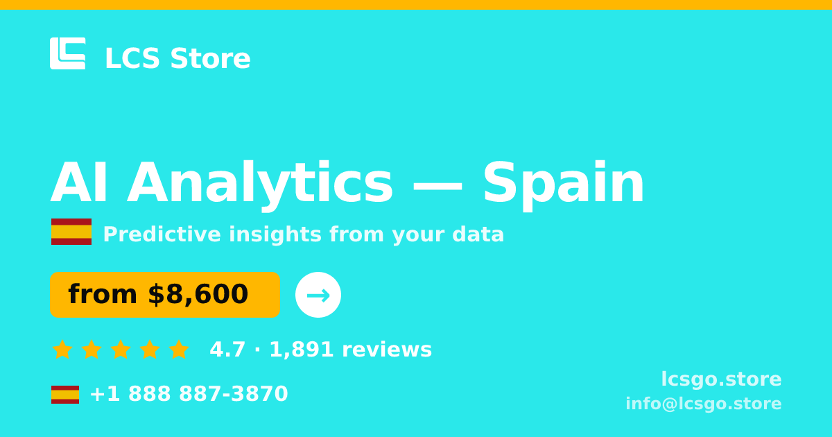 AI Analytics in Valencia — from $9,400, rated 5/5 by 2331 clients. LCS Store.