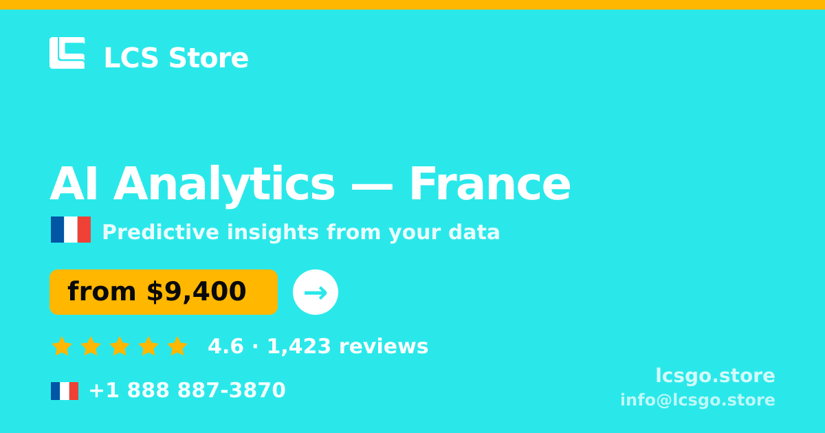 AI Analytics in France — from $9,400, rated 4.6/5 by 1423 clients. LCS Store.