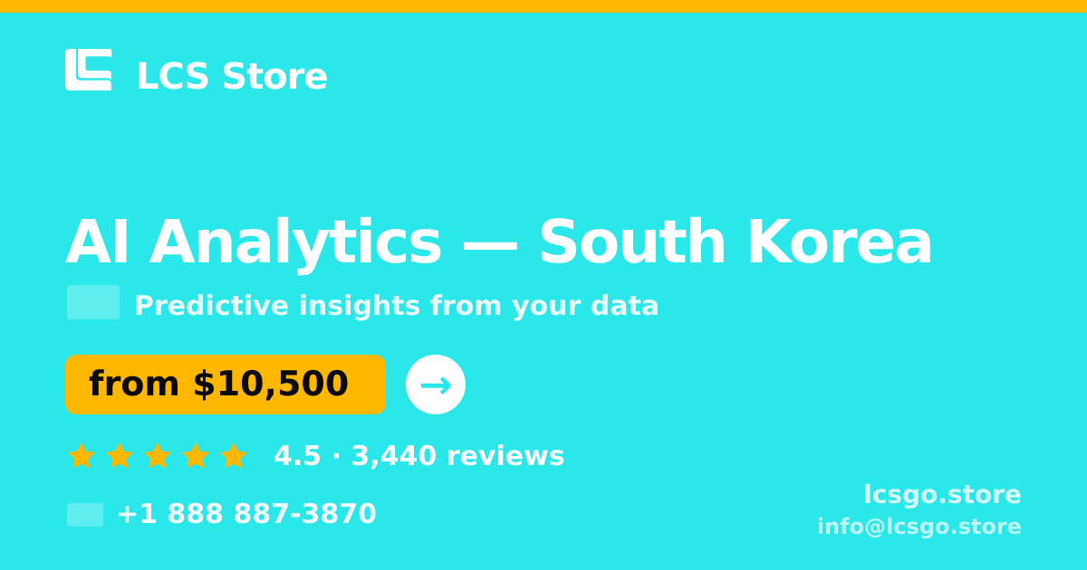 AI Analytics in South Korea — from $10,500, rated 4.5/5 by 3440 clients. LCS Store.