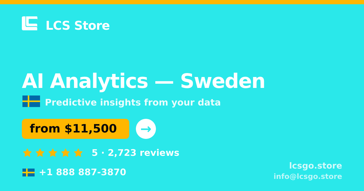AI Analytics in Gothenburg — from $13,500, rated 4.8/5 by 1188 clients. LCS Store.