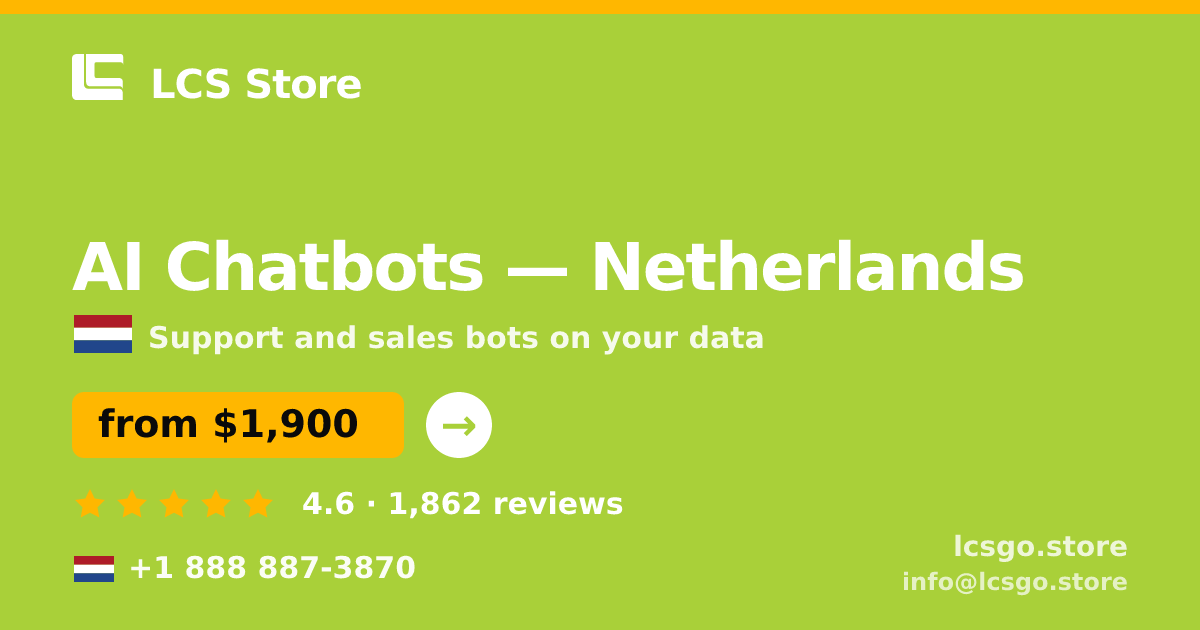 AI Chatbots in The Hague — from $2,100/mo, rated 4.9/5 by 889 clients. LCS Store.