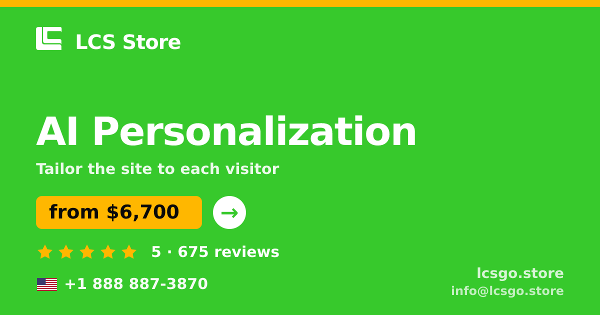 AI Personalization in the USA — from $6,700, rated 5/5 by 675 clients. LCS Store.