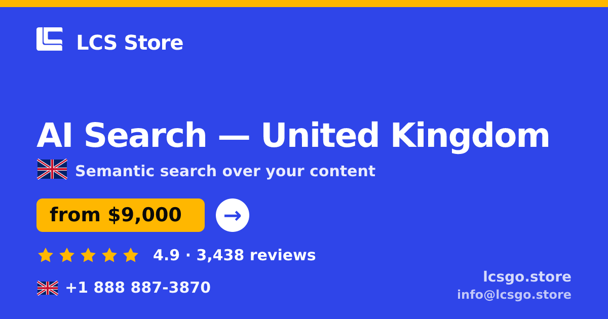 AI Search in Edinburgh — from $7,600, rated 4.7/5 by 3387 clients. LCS Store.