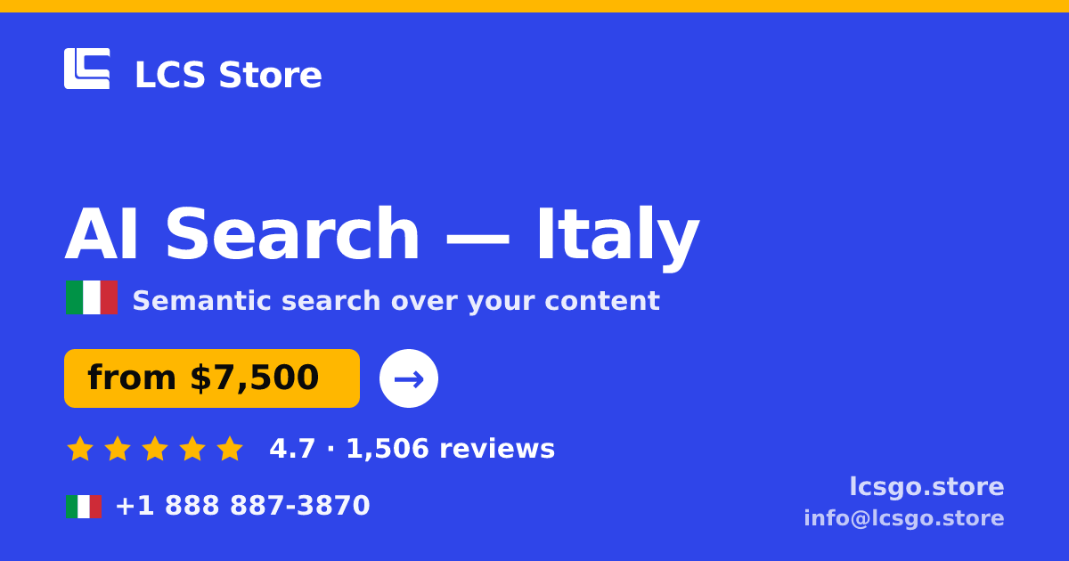 AI Search in Turin — from $7,100, rated 4.9/5 by 2285 clients. LCS Store.