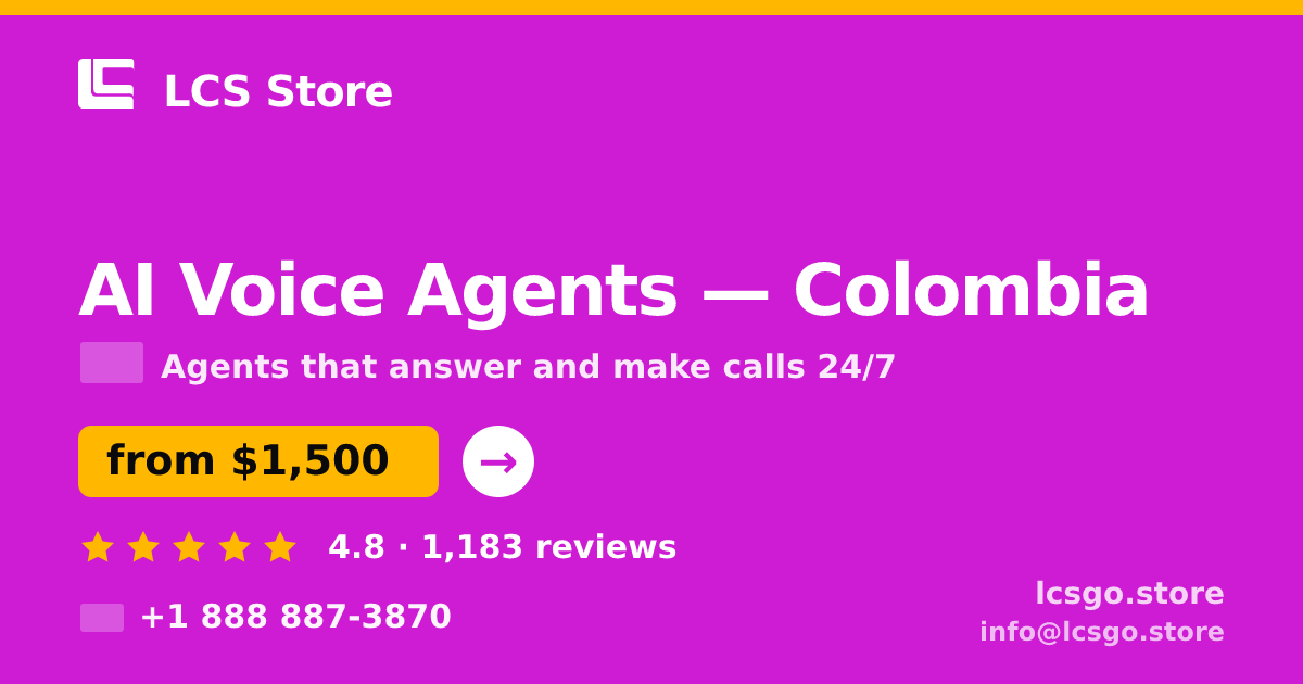 AI Voice Agents in Colombia — from $1,500/mo, rated 4.8/5 by 1183 clients. LCS Store.