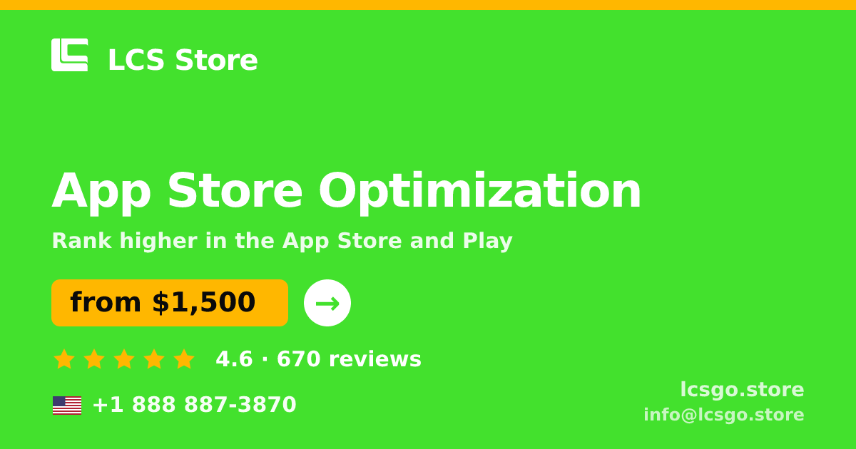 App Store Optimization in the USA — from $1,500/mo, rated 4.6/5 by 670 clients. LCS Store.