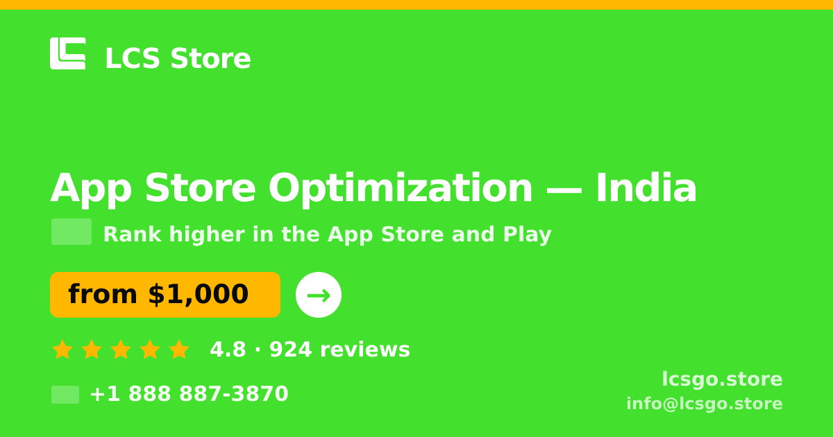 App Store Optimization in Mumbai — from $600/mo, rated 4.5/5 by 2049 clients. LCS Store.