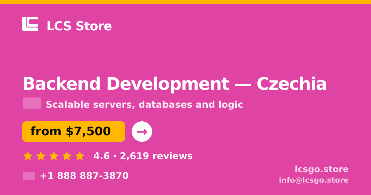 Backend Development in Czechia — from $7,500, rated 4.6/5 by 2619 clients. LCS Store.