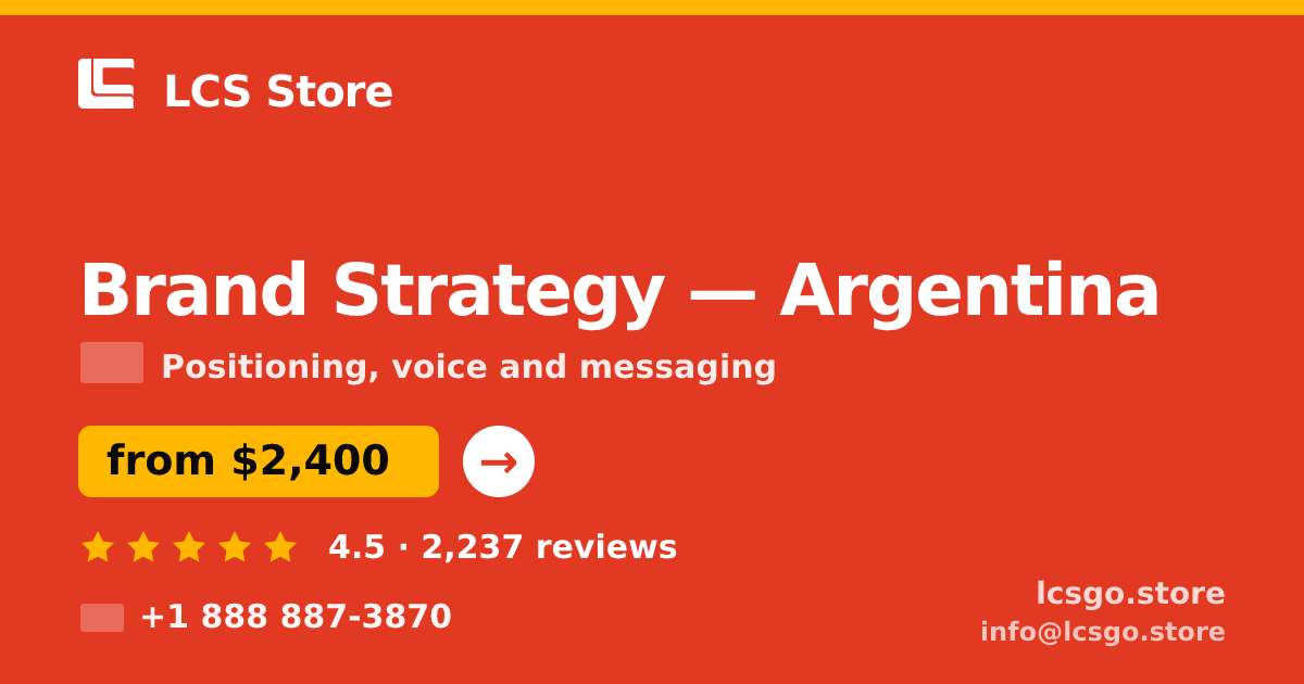 Brand Strategy in Argentina — from $2,400, rated 4.5/5 by 2237 clients. LCS Store.