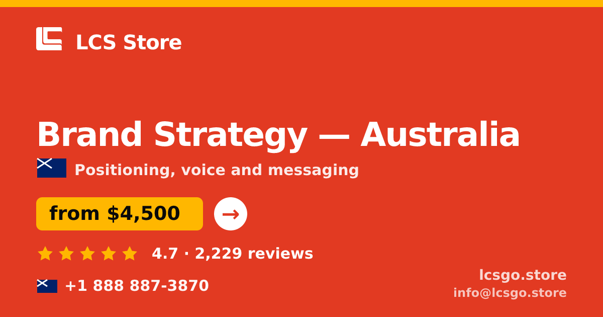 Brand Strategy in Australia — from $4,500, rated 4.7/5 by 2229 clients. LCS Store.