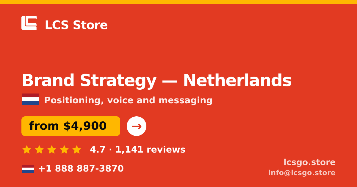 Brand Strategy in The Hague — from $5,100, rated 5/5 by 969 clients. LCS Store.