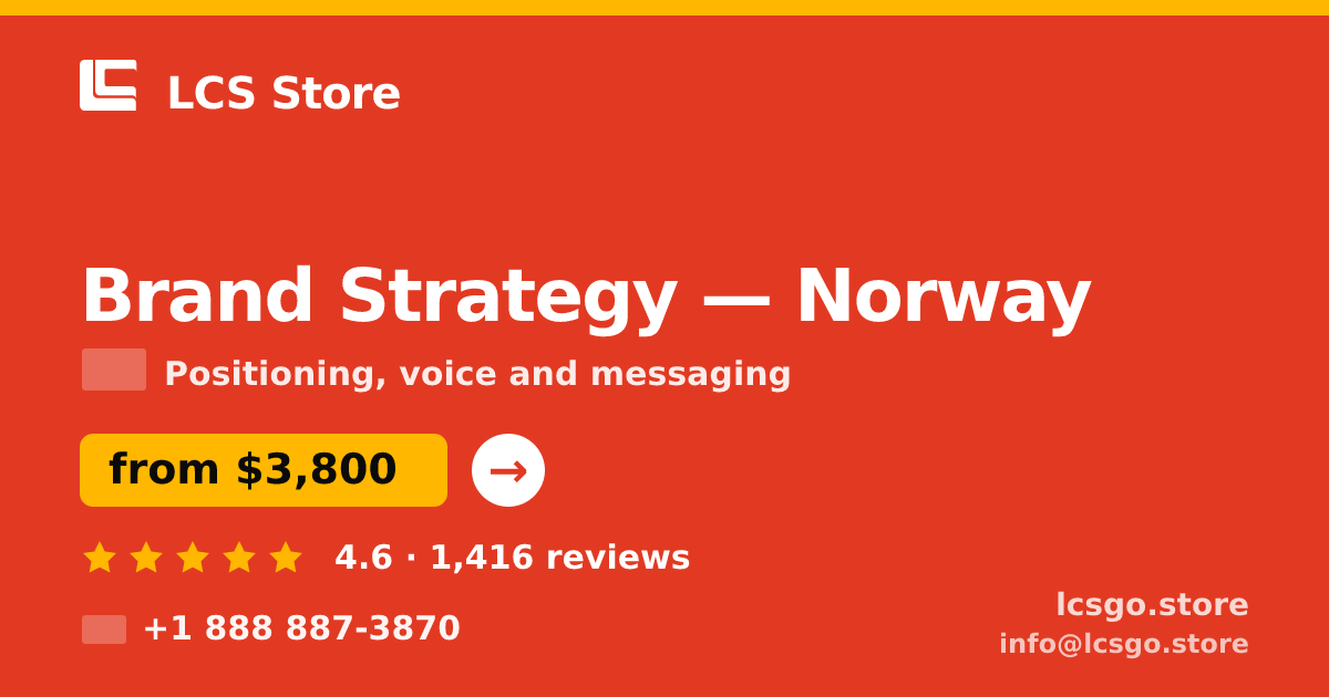 Brand Strategy in Norway — from $3,800, rated 4.6/5 by 1416 clients. LCS Store.