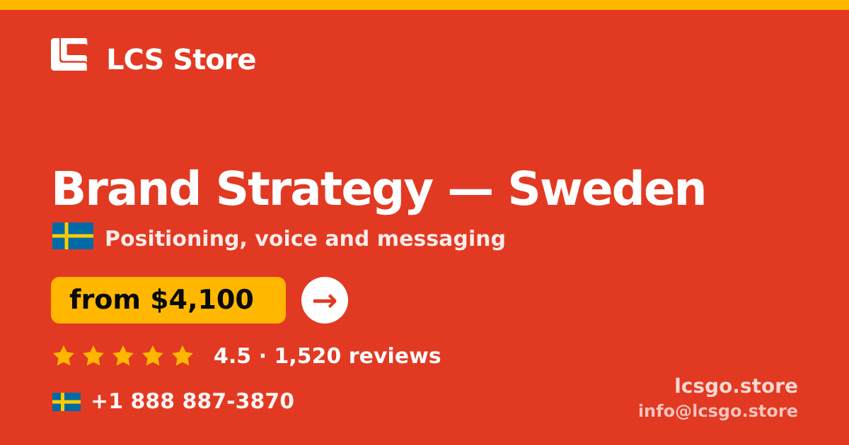 Brand Strategy in Gothenburg — from $4,100, rated 4.8/5 by 3050 clients. LCS Store.