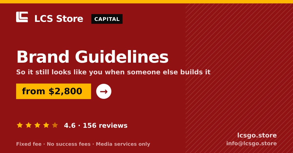 Brand Guidelines — from $2,800, rated 4.6/5 across 156 reviews. LCS Store.