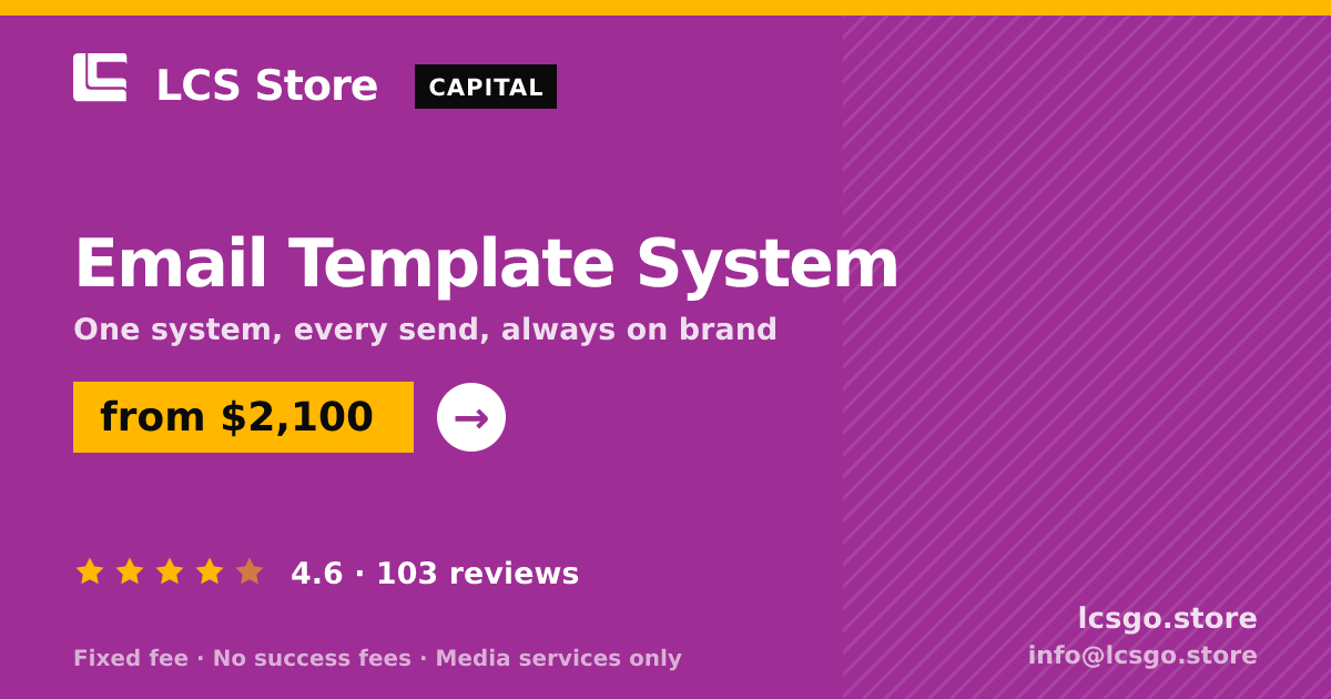 Email Template System — from $2,100, rated 4.6/5 across 103 reviews. LCS Store.