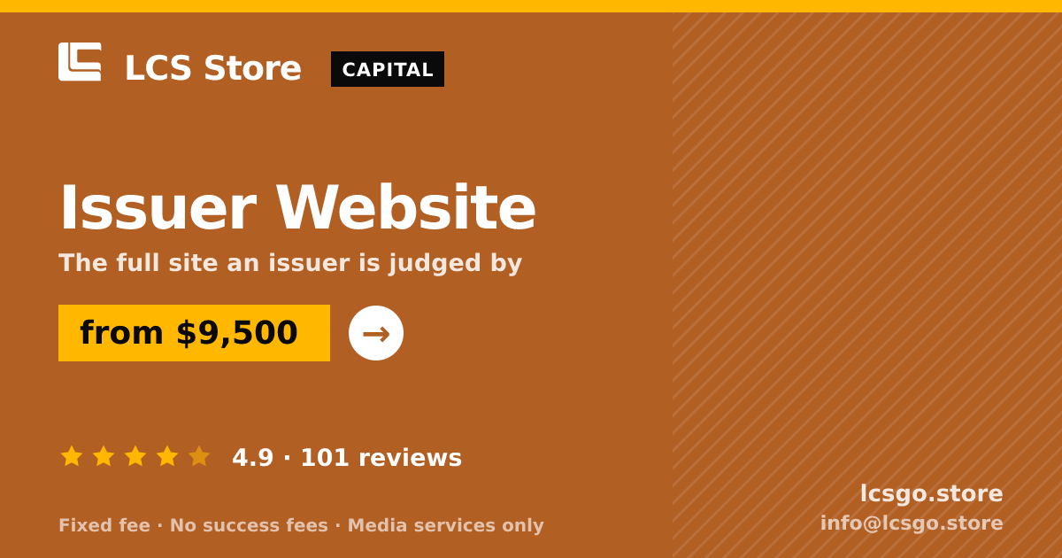 Issuer Website — from $9,500, rated 4.9/5 across 101 reviews. LCS Store.