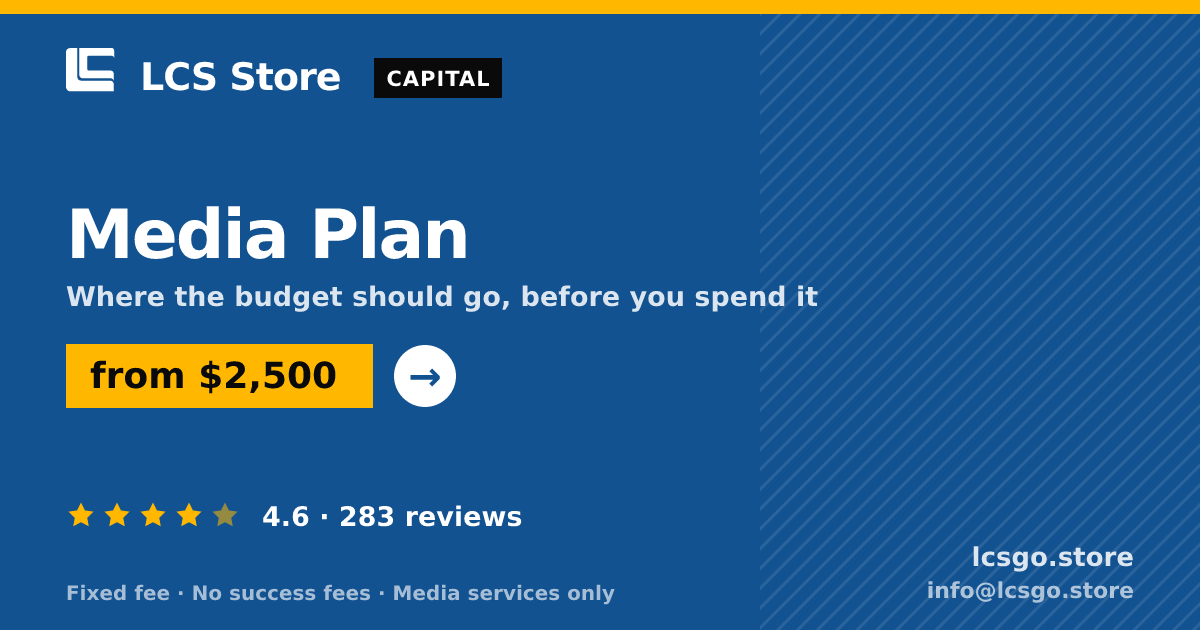 Media Plan — from $2,500, rated 4.6/5 across 283 reviews. LCS Store.