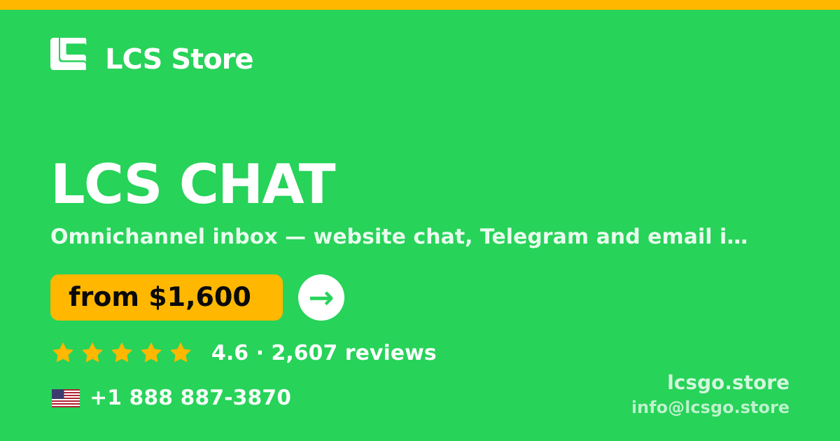 LCS CHAT in the USA — from $1,600/mo, rated 4.6/5 by 2607 clients. LCS Store.