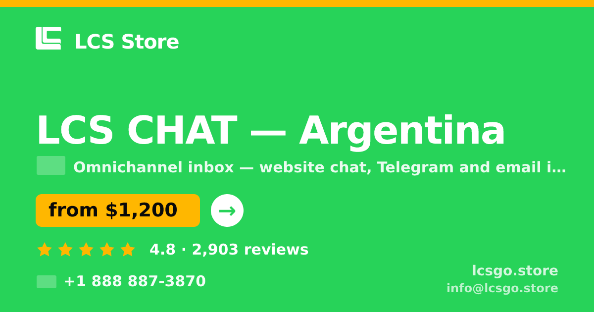 LCS CHAT in Argentina — from $1,200/mo, rated 4.8/5 by 2903 clients. LCS Store.
