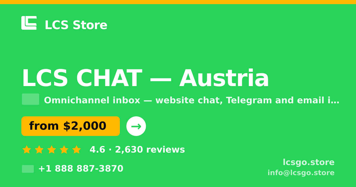 LCS CHAT in Austria — from $2,000/mo, rated 4.6/5 by 2630 clients. LCS Store.
