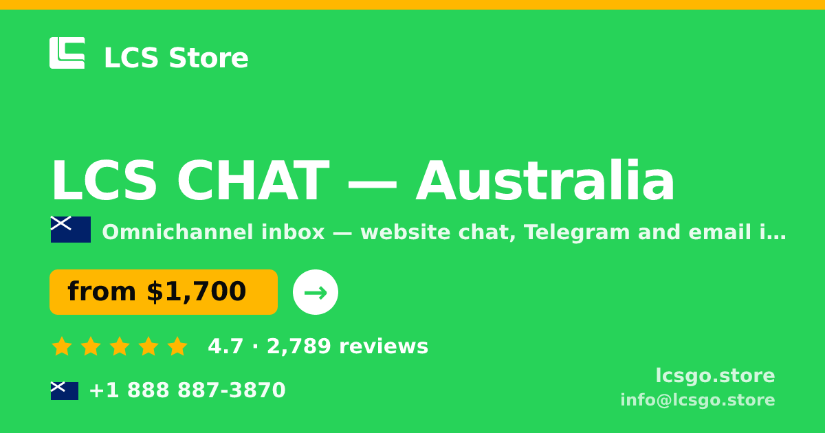 LCS CHAT in Melbourne — from $1,900/mo, rated 4.5/5 by 872 clients. LCS Store.