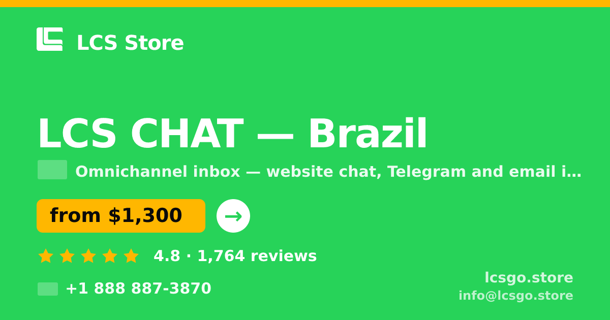 LCS CHAT in Brazil — from $1,300/mo, rated 4.8/5 by 1764 clients. LCS Store.
