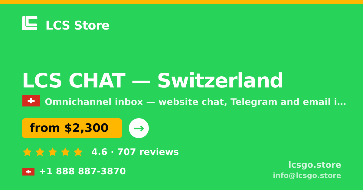 LCS CHAT in Switzerland — from $2,300/mo, rated 4.6/5 by 707 clients. LCS Store.