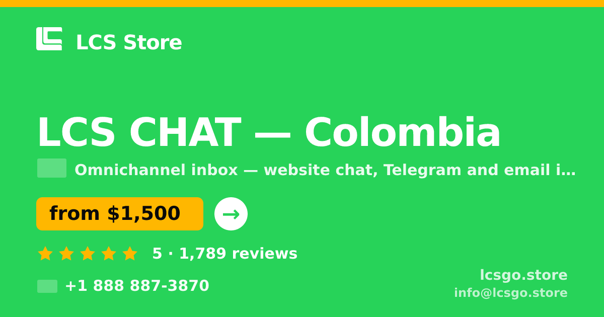 LCS CHAT in Colombia — from $1,500/mo, rated 5/5 by 1789 clients. LCS Store.
