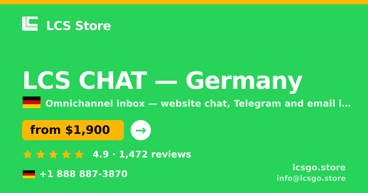 LCS CHAT in Cologne — from $2,400/mo, rated 4.9/5 by 538 clients. LCS Store.