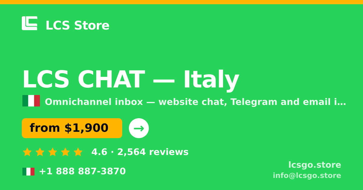 LCS CHAT in Italy — from $1,900/mo, rated 4.6/5 by 2564 clients. LCS Store.
