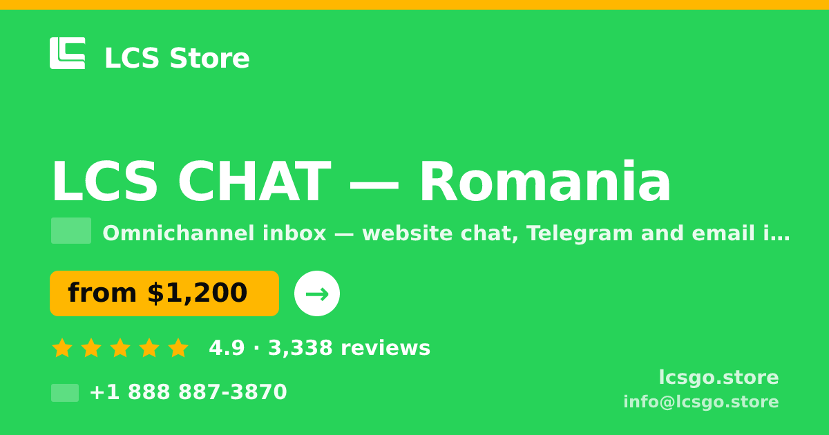 LCS CHAT in Romania — from $1,200/mo, rated 4.9/5 by 3338 clients. LCS Store.