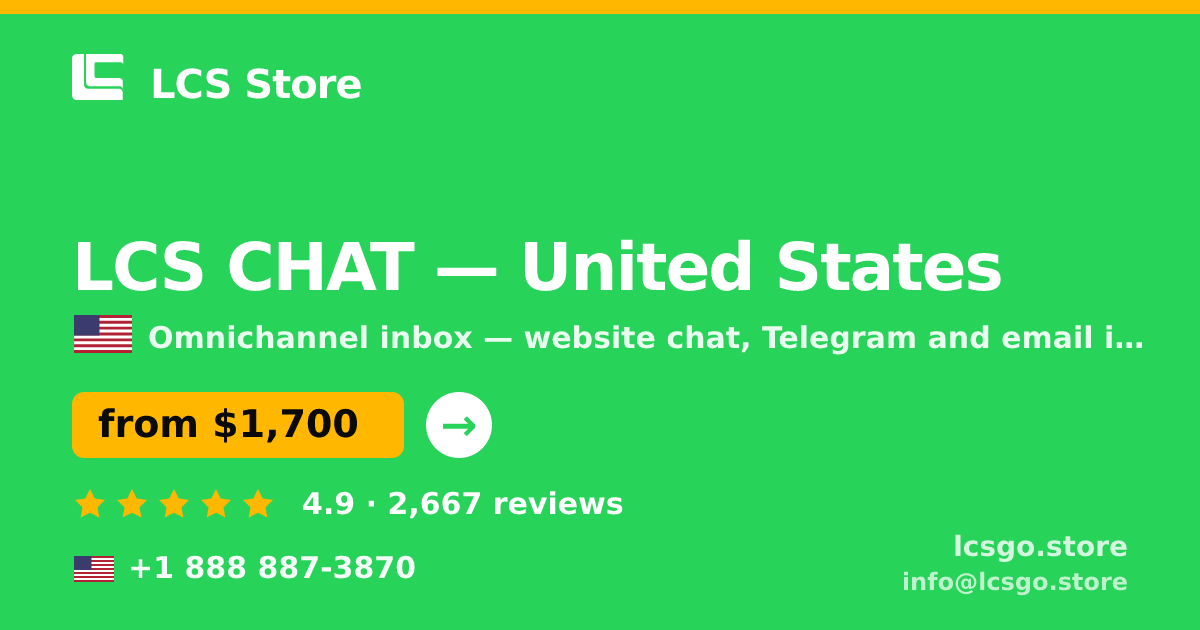LCS CHAT in United States — from $1,700/mo, rated 4.9/5 by 2667 clients. LCS Store.