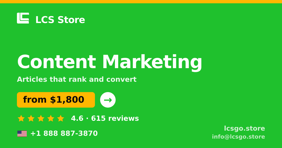 Content Marketing in the USA — from $1,800/mo, rated 4.6/5 by 615 clients. LCS Store.