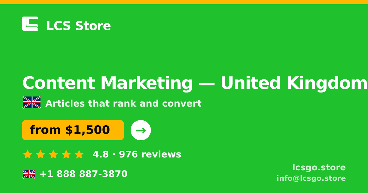 Content Marketing in Liverpool — from $1,600/mo, rated 4.7/5 by 1351 clients. LCS Store.