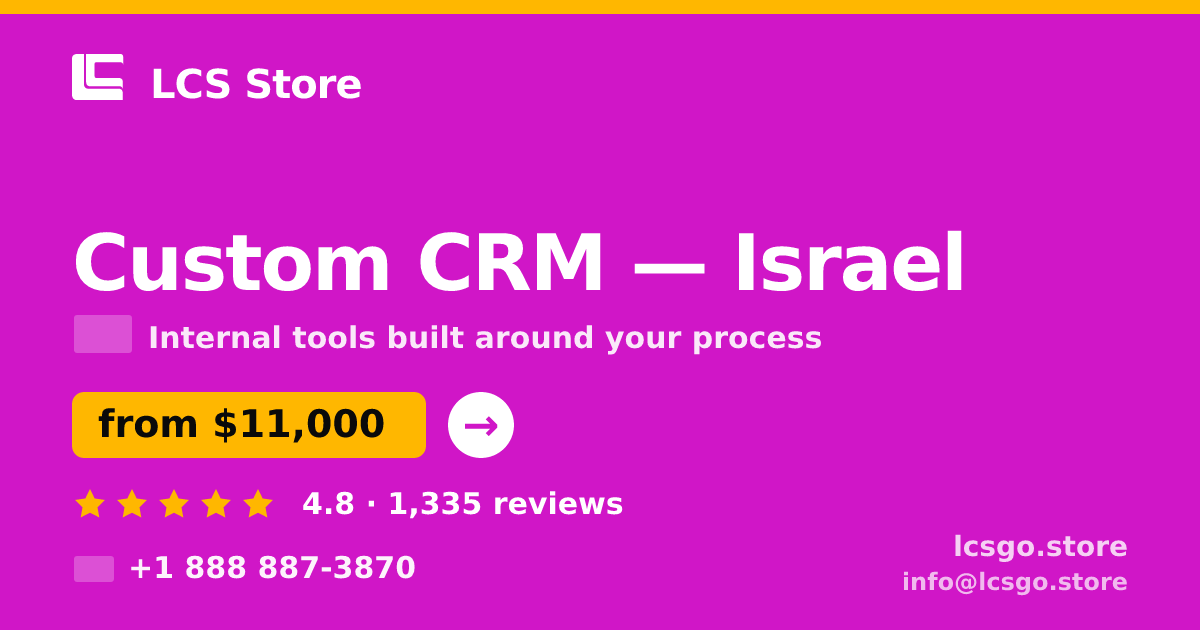 Custom CRM in Haifa — from $15,500, rated 4.9/5 by 3414 clients. LCS Store.
