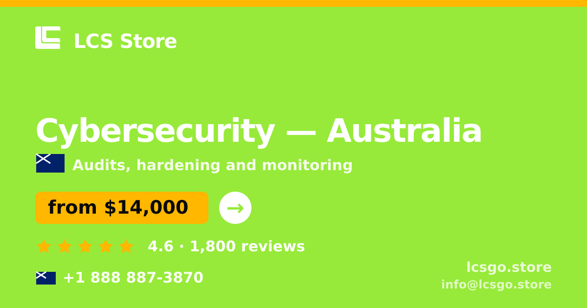 Cybersecurity in Perth — from $11,000, rated 4.8/5 by 1458 clients. LCS Store.