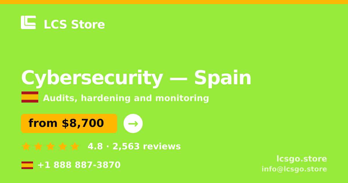 Cybersecurity in Valencia — from $7,600, rated 4.7/5 by 678 clients. LCS Store.