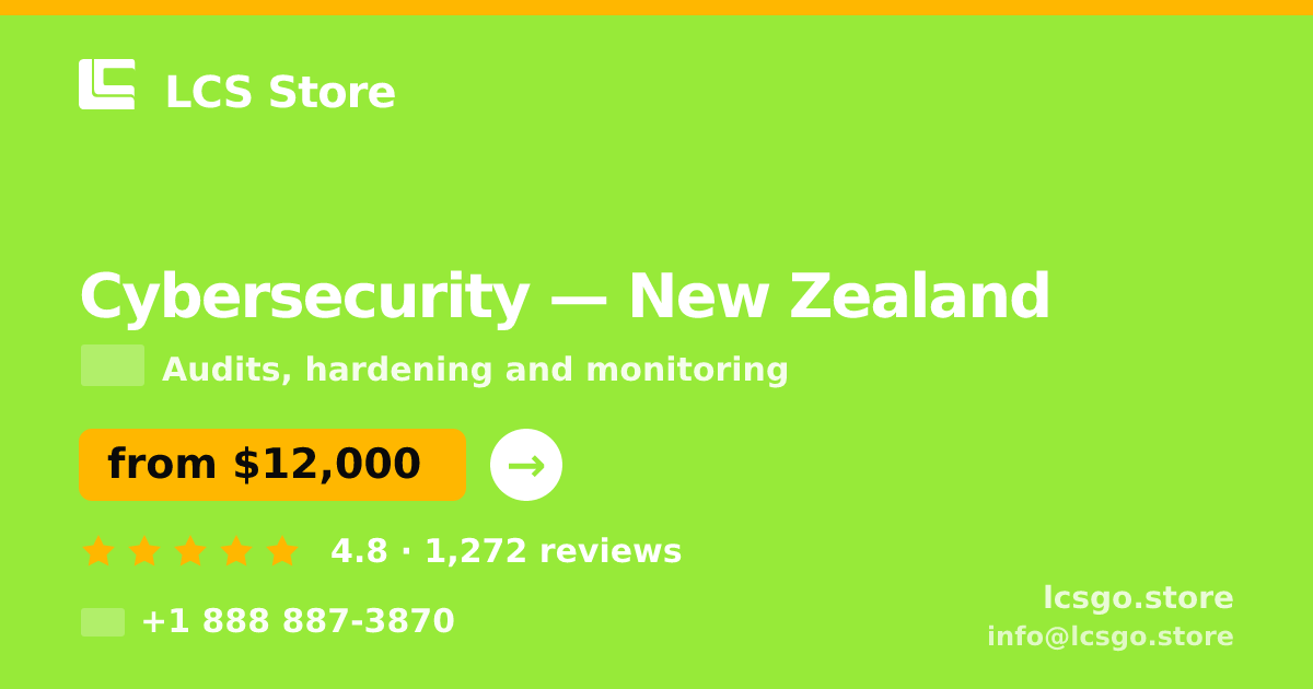Cybersecurity in New Zealand — from $12,000, rated 4.8/5 by 1272 clients. LCS Store.