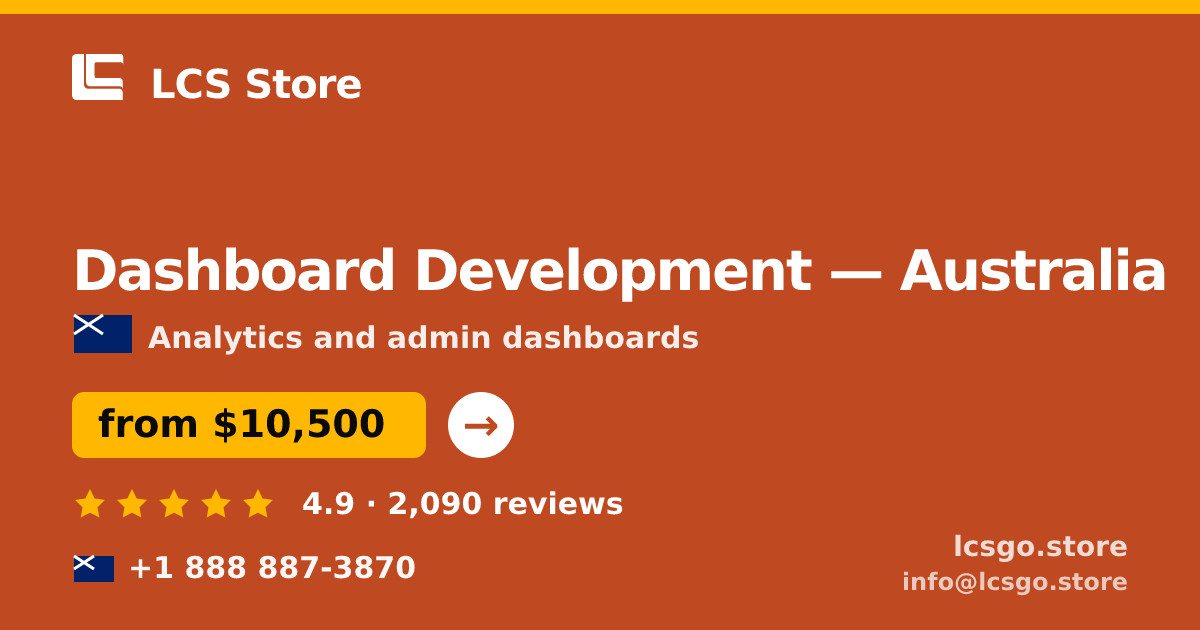 Dashboard Development in Brisbane — from $10,000, rated 4.5/5 by 1234 clients. LCS Store.
