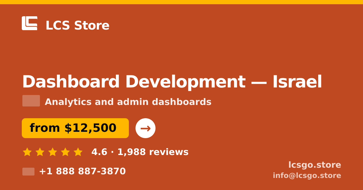 Dashboard Development in Tel Aviv — from $13,000, rated 5/5 by 1347 clients. LCS Store.
