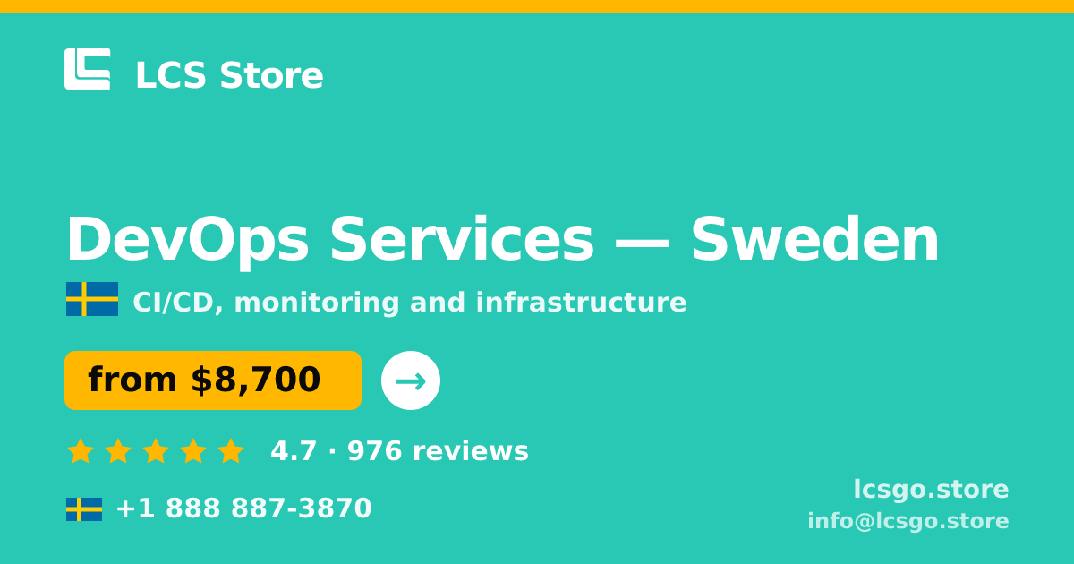DevOps Services in Sweden — from $8,700/mo, rated 4.7/5 by 976 clients. LCS Store.