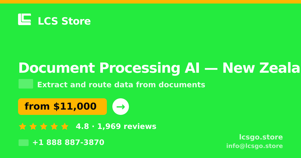 Document Processing AI in Wellington — from $9,700, rated 4.7/5 by 1614 clients. LCS Store.