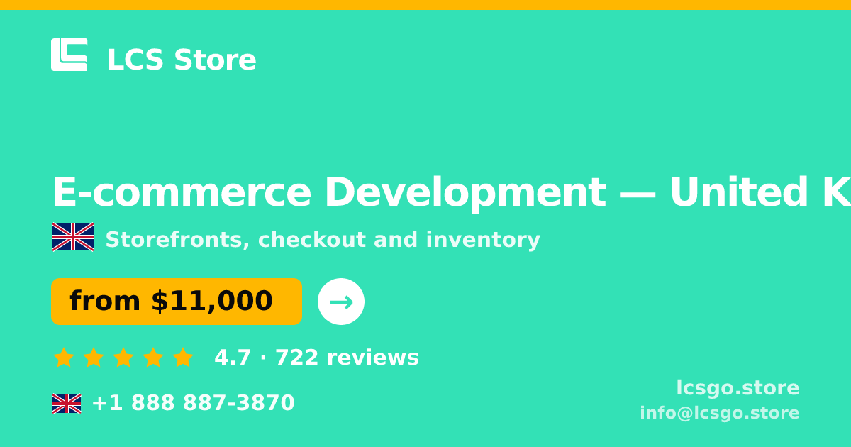 E-commerce Development in Birmingham — from $14,000, rated 5/5 by 2873 clients. LCS Store.