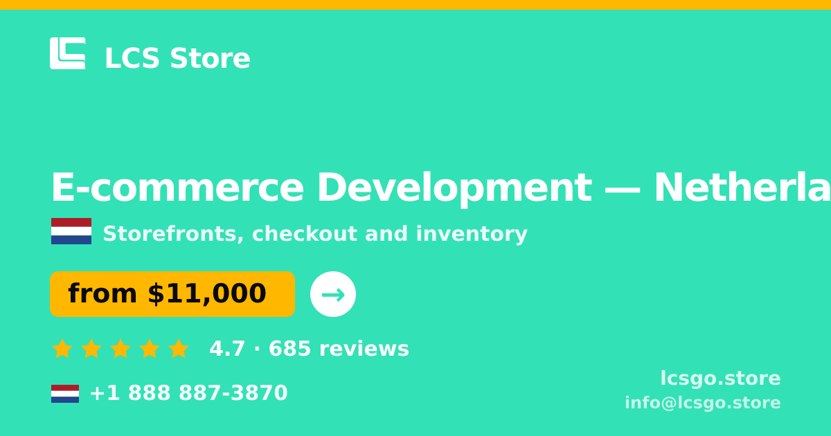 E-commerce Development in The Hague — from $14,000, rated 5/5 by 2400 clients. LCS Store.