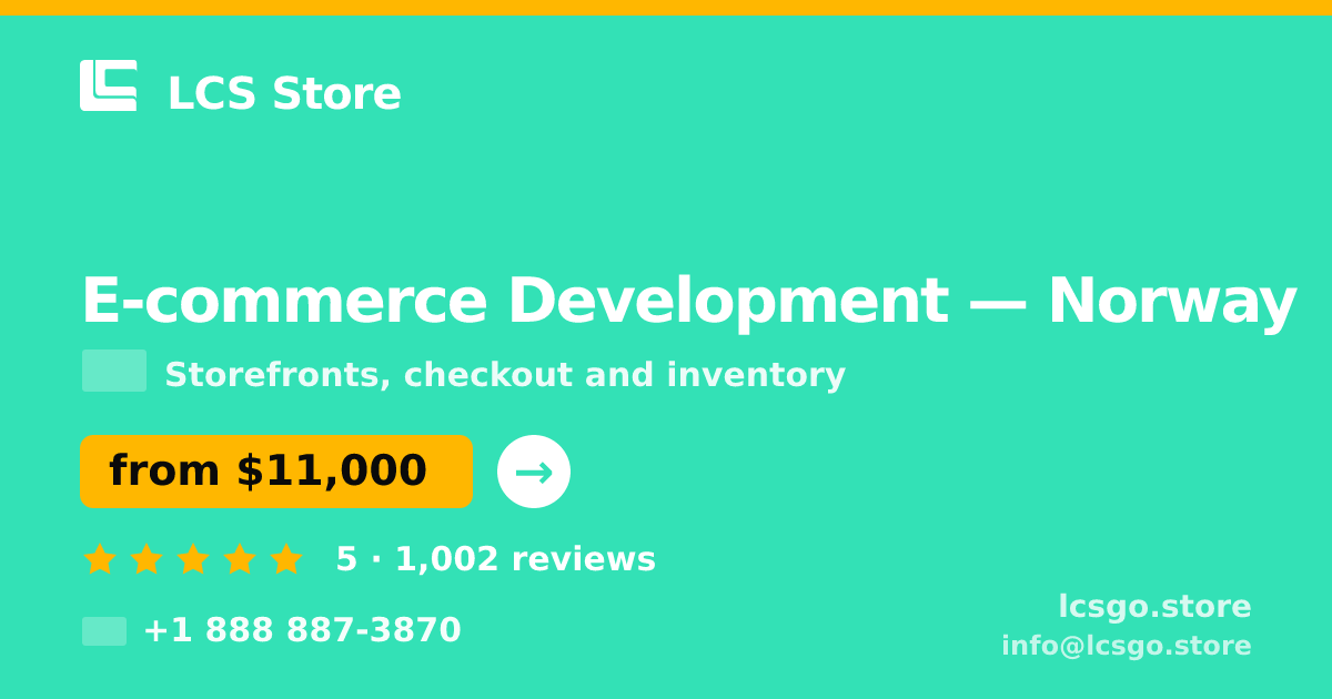 E-commerce Development in Norway — from $11,000, rated 5/5 by 1002 clients. LCS Store.