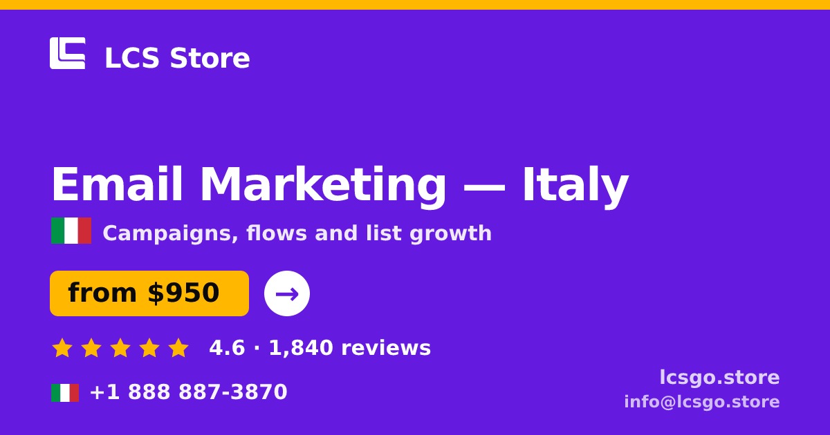 Email Marketing in Naples — from $1,100/mo, rated 4.8/5 by 1910 clients. LCS Store.
