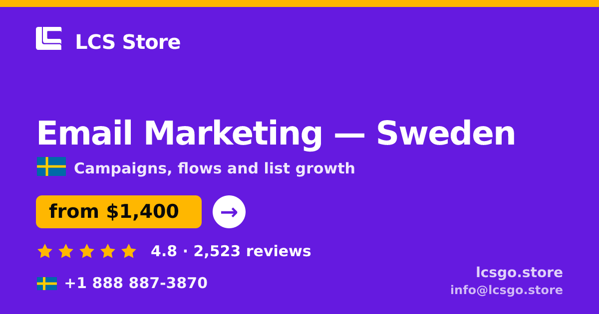 Email Marketing in Malmö — from $1,400/mo, rated 5/5 by 1840 clients. LCS Store.