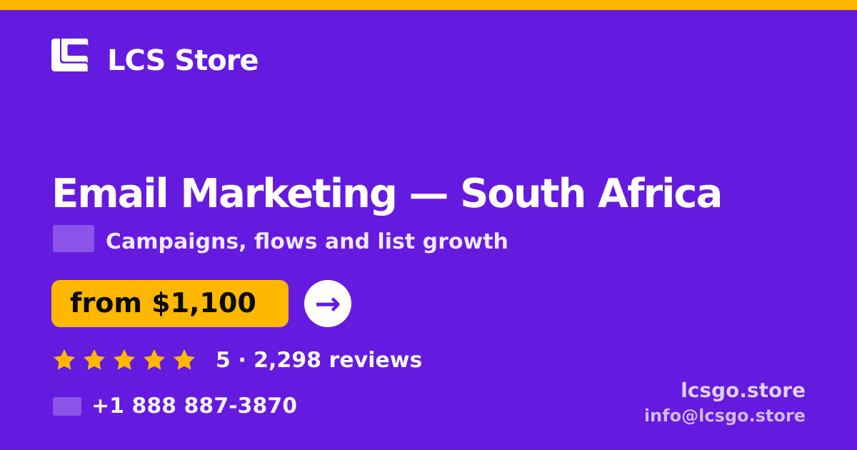 Email Marketing in Cape Town — from $900/mo, rated 4.5/5 by 3346 clients. LCS Store.