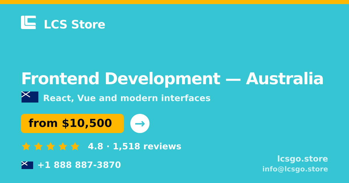 Frontend Development in Australia — from $10,500, rated 4.8/5 by 1518 clients. LCS Store.