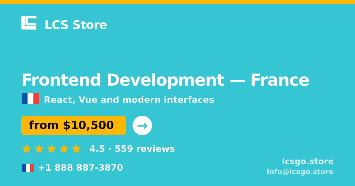 Frontend Development in France — from $10,500, rated 4.5/5 by 559 clients. LCS Store.